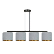 Lampadario Emibig Hilde 4 grigio/nero/oro 4xE27 dimmerabile
