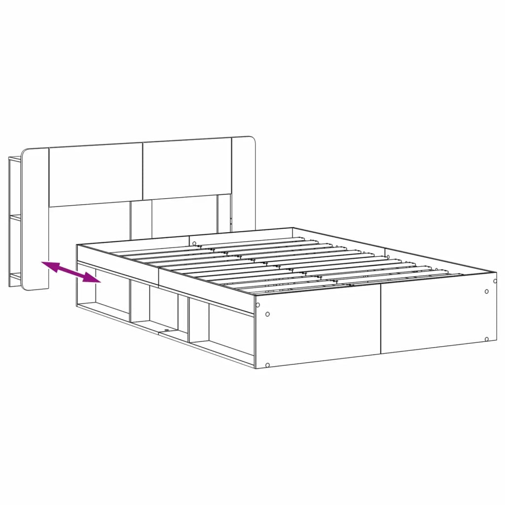 Telaio del letto con storage Grigio Cemento 140 x 200 cm