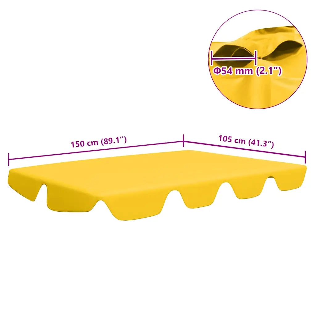 Baldacchino per Dondolo Giardino Giallo 150/130x105/70 cm 312104