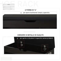 Scarpiera Salvaspazio da Ingresso Imbottita, Mobile da Ingresso con Scarpiera, con 3 Scomparti, Seduta in Pelle PU, per Soggiorno e Corridoio, 80x30x43 cm, Nero