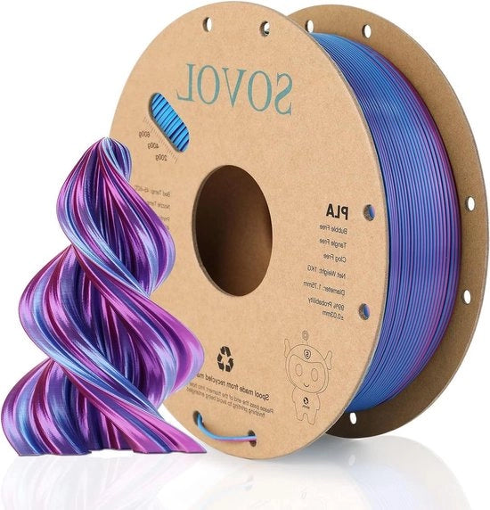 Filamento per stampa 3D a colori 1,75 mm +/- 0,03 mm colore arancione blu 1 kg (22 LBS)