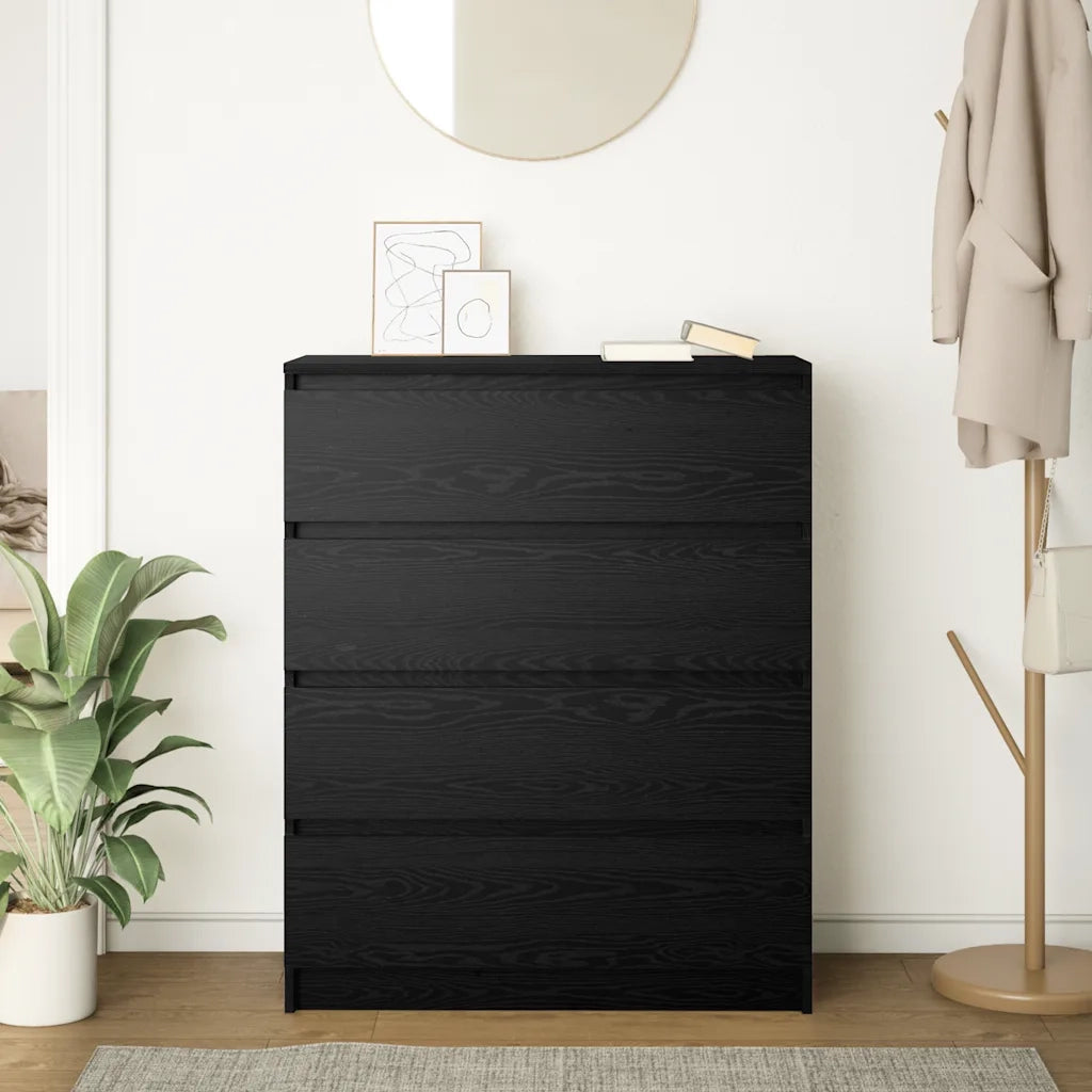 Credenza Rovere Nero 80x35x99 cm in Legno Multistrato 3328481