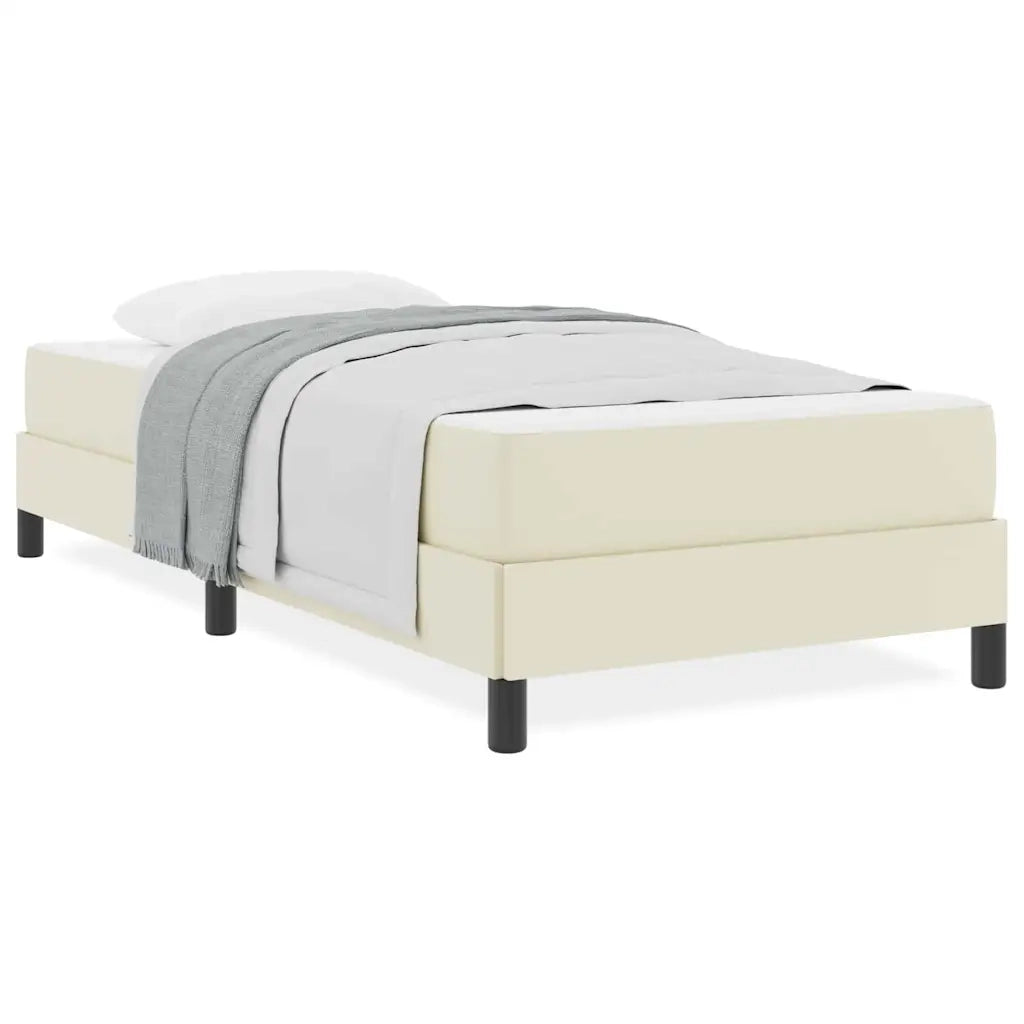 vidaXL Letto con materasso Crema 100 x 200 cm Pelle sintetica