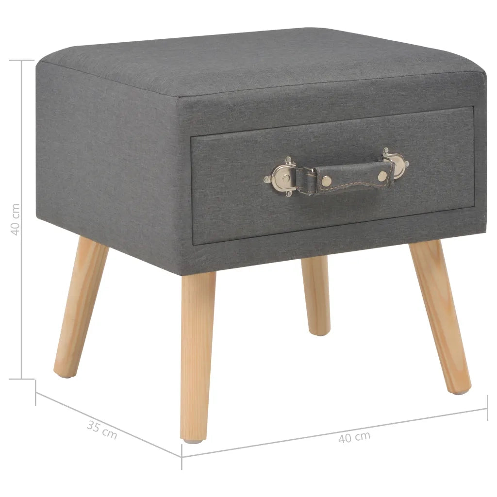 Comodino Grigio Scuro 40x35x40 cm in Tessuto