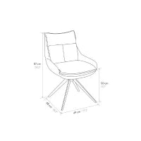 PAZZO DESIGN Sedia Biagio Nero set da 2 sedie con rivestimento in tessuto e gambe in metallo