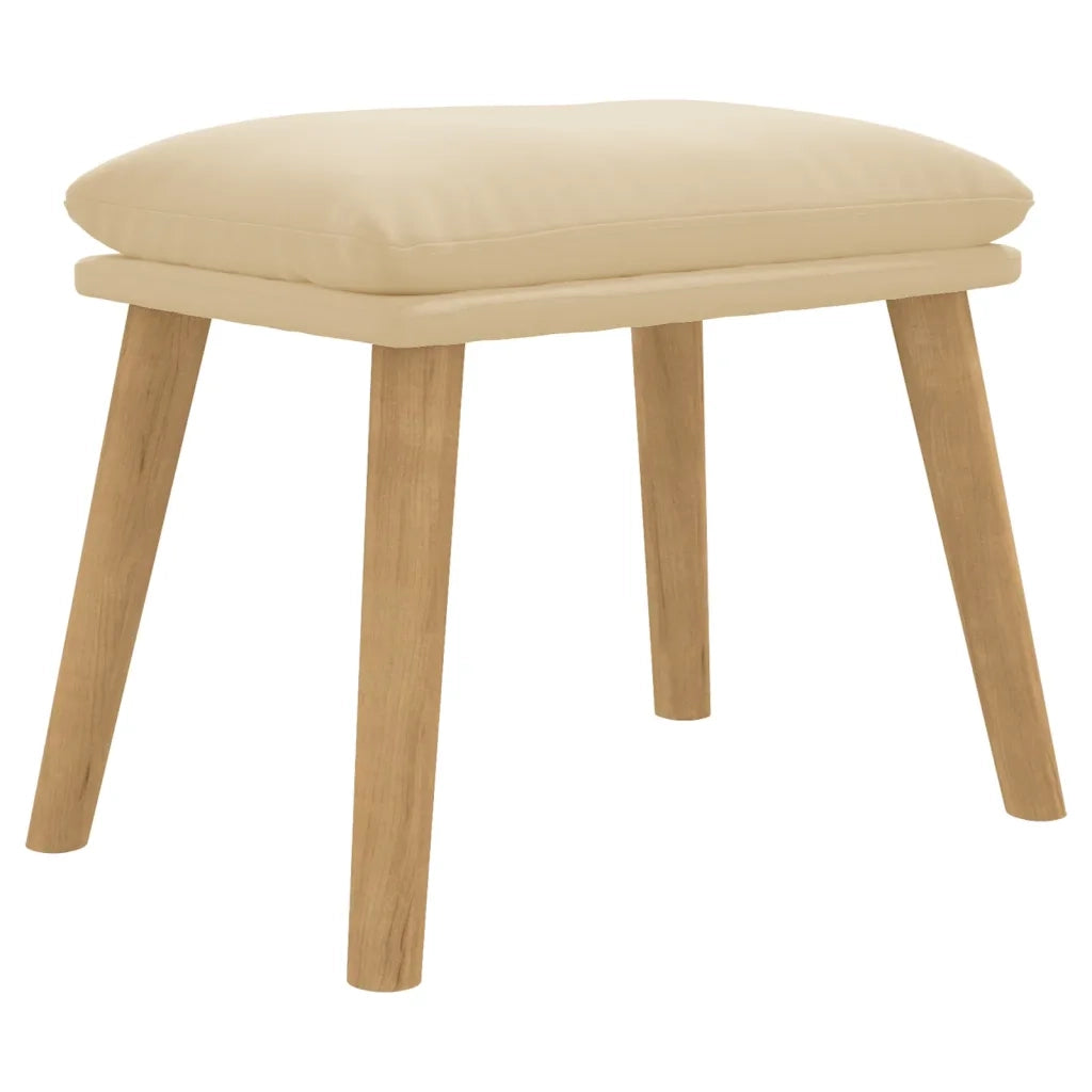 Poggiapiedi Bianco Crema 45x29,5x35 cm in Velluto