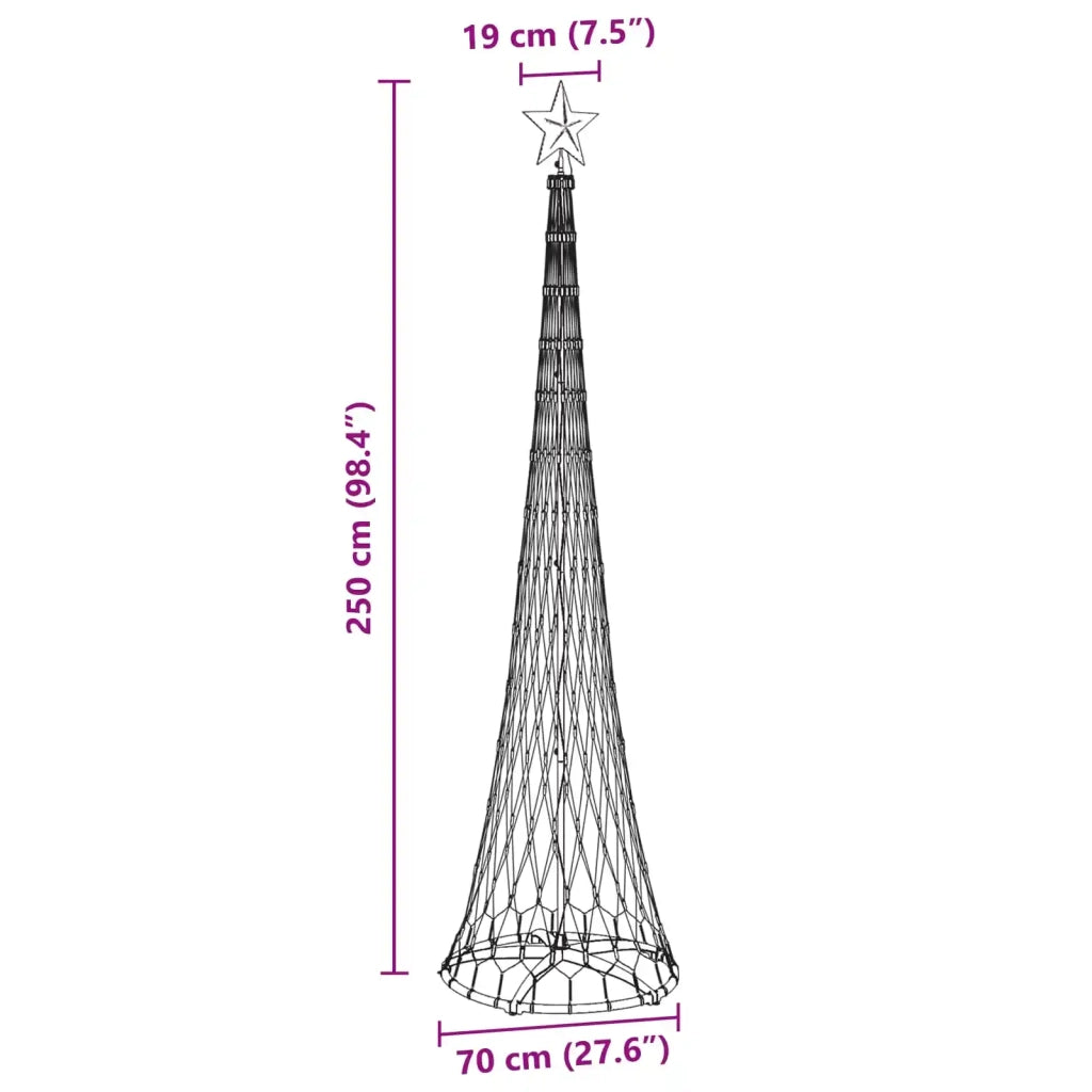 Albero di Natale LED con 290 LED Bianco freddo 250 cm Metallo 42018776