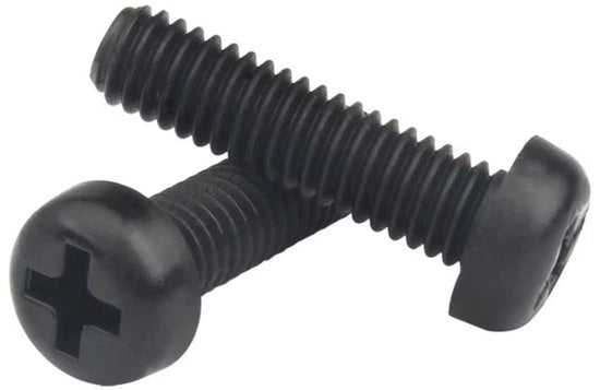 Viti in nylon - M5x8mm - 50 pezzi - Nero - Viti in plastica - Per macchine e apparecchi - Testa rotonda