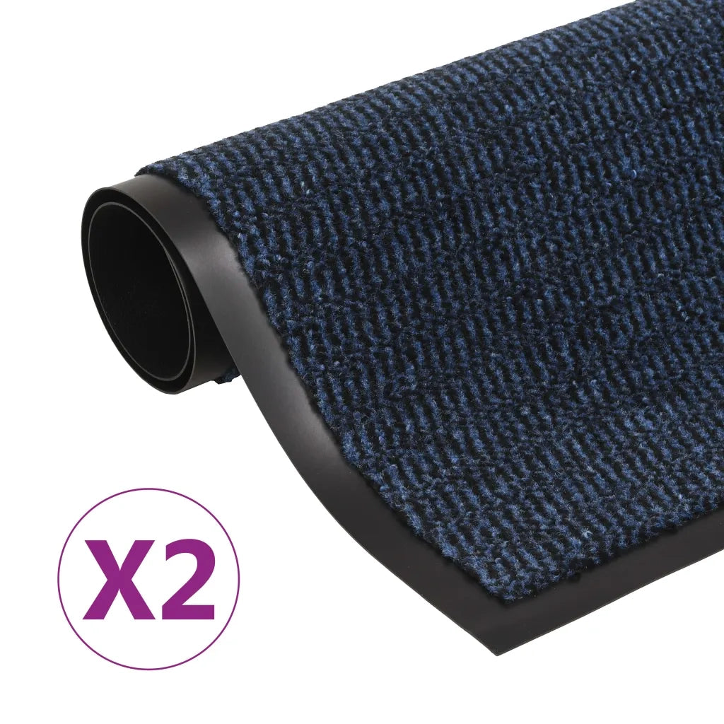 Tappeti Antipolvere 2 pz Rettangolari Trapuntati 80x120 cm Blucod mxl 96275