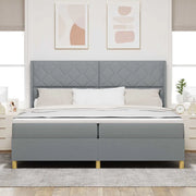 Letto a molle con materasso Grigio chiaro 200 x 200 cm Tessuto 3343777