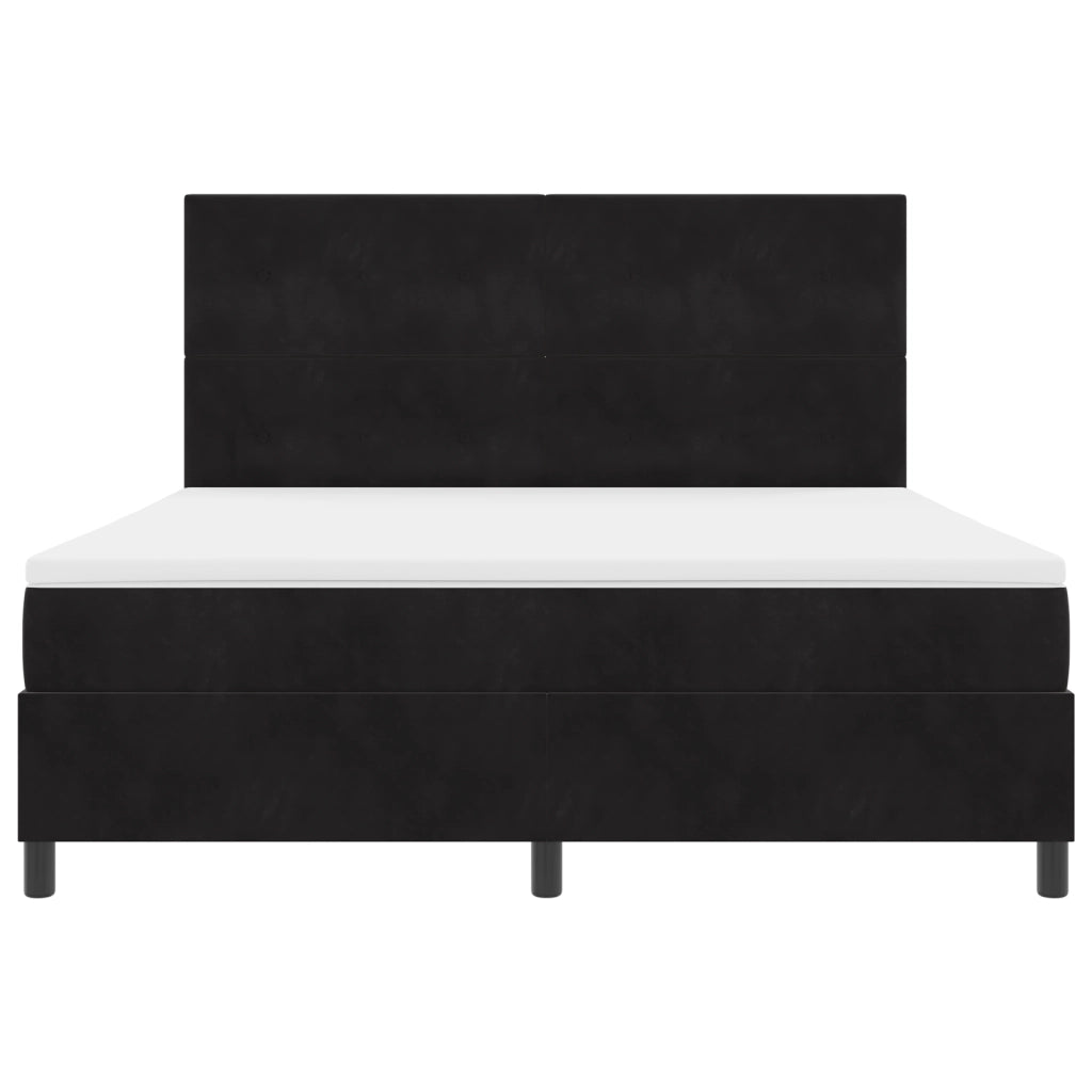 Letto Box Spring con Materasso Nero Super King Velluto