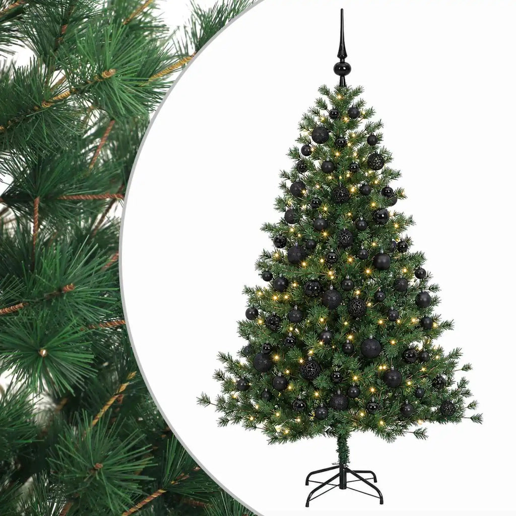 Albero di Natale artificiale con palline 210 cm 300 LED 3466362