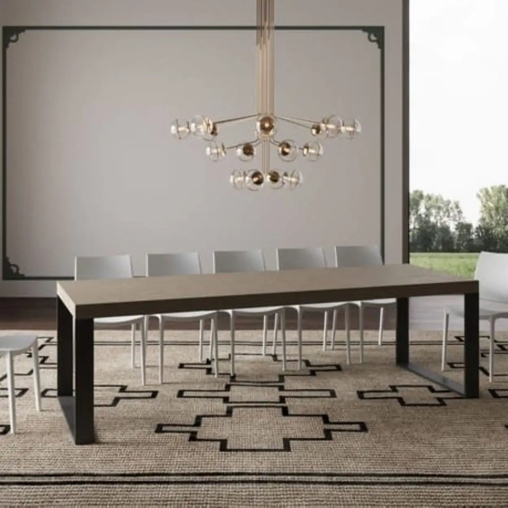 Tavolo allungabile 200/460x90 cm Tecno Premium tortora gambe antracite