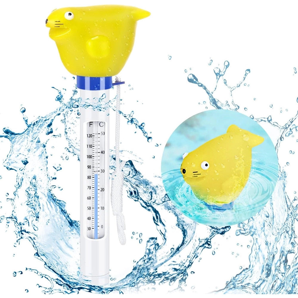 Trade Shop - Termometro Per Piscina Vasca Bambini Animaletto Galleggiante Con Cordino 21cm 016989 -