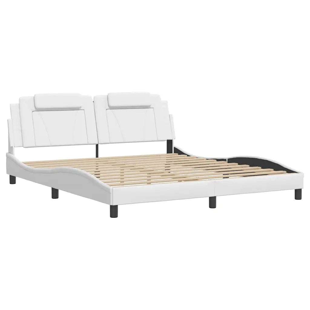 Giroletto Viana senza Materasso Bianco 180x200 cm in Similpelle