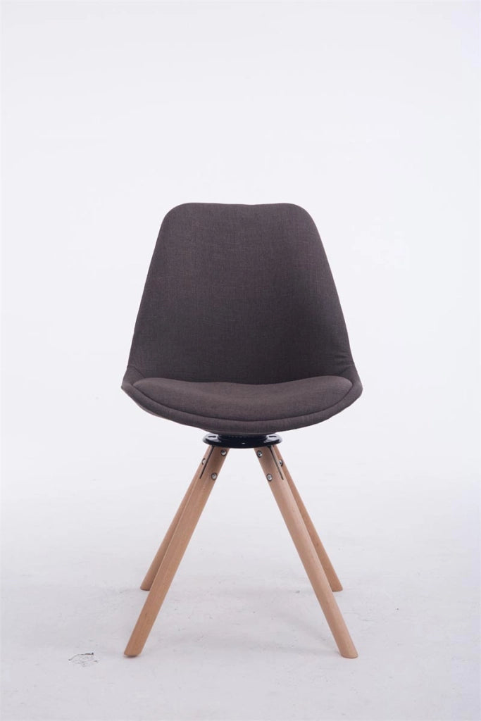 Sedia ospite Troyes Girevole Tessuto Rotondo grigio scuro,natura