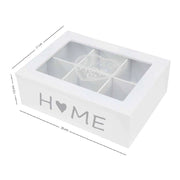Trade Shop - Scatola Contenitore Legno Bianco Home Bacheca 6 Scomparti Posti Vetrina 219615 -