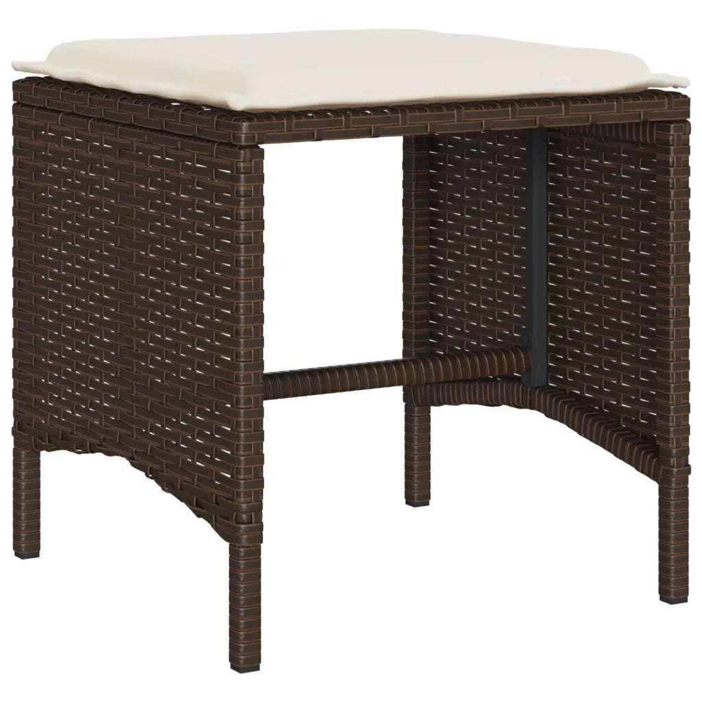Set Divano da Giardino 6 pz con Cuscini Marrone in Polyrattan 3213550