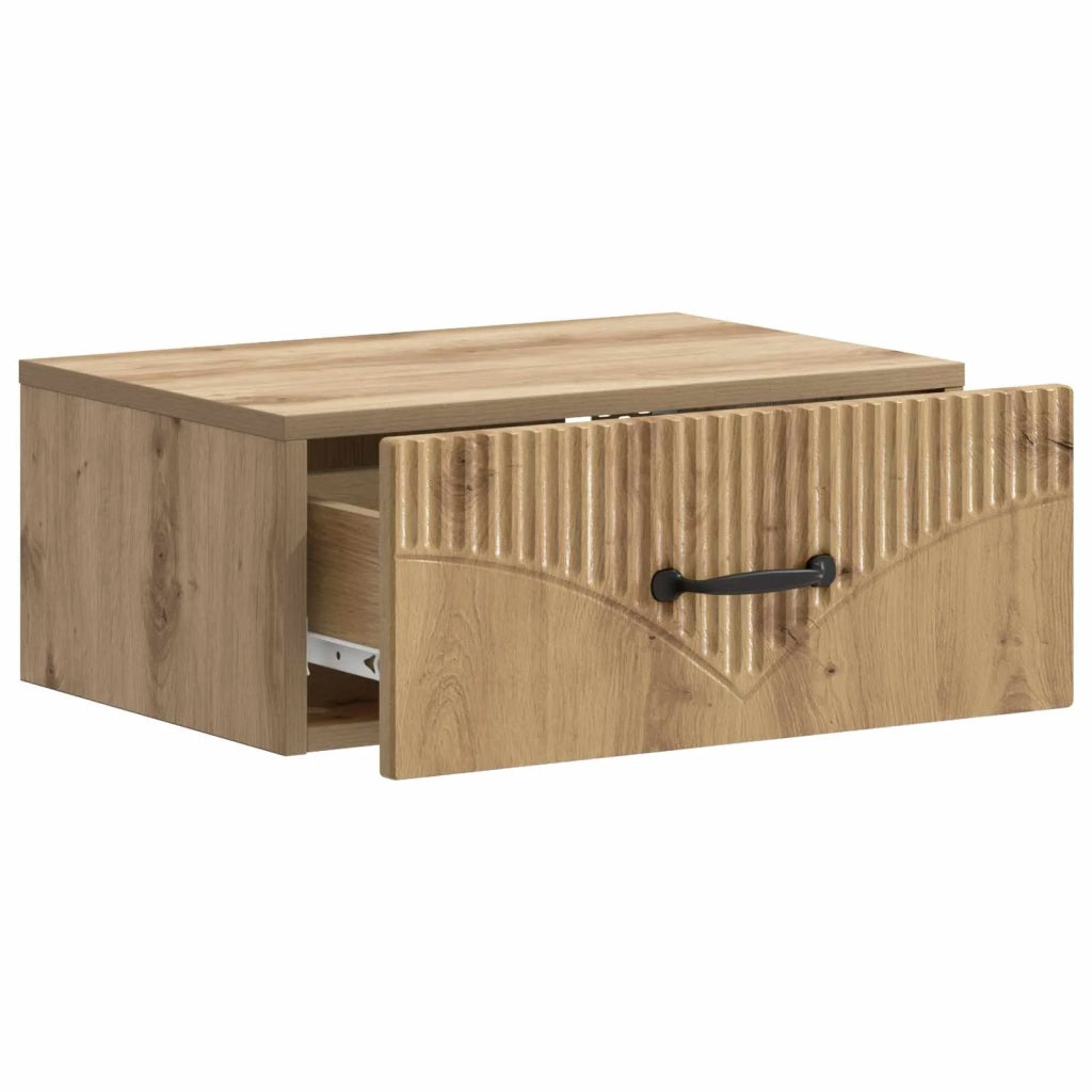 Mobiletto da notte a muro Rovere Artigianale 49 x 34,5 x 20 cm 898973