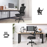 Sedia ufficio ergonomica - RATTANTREE  - Sedie da scrivania con Supporto Lombare e Poggiatesta Regolabile - Nero