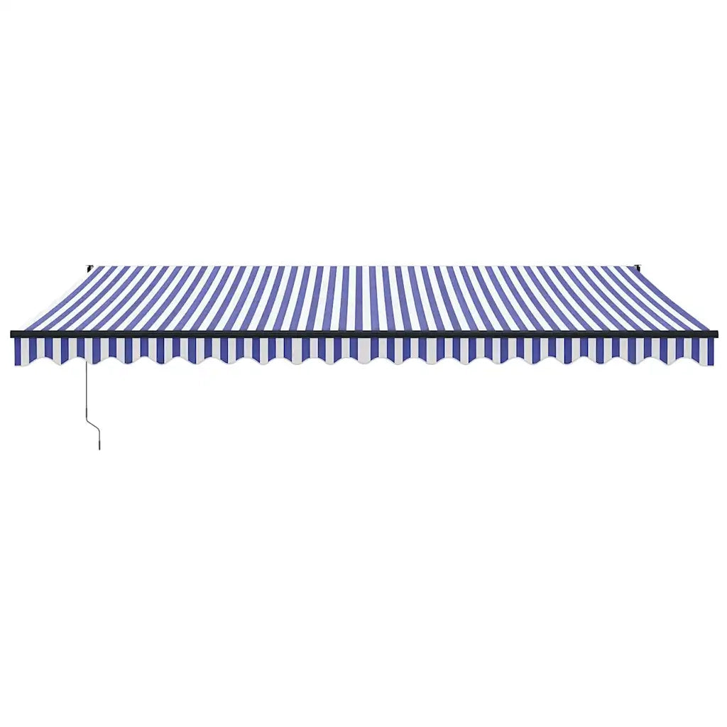 Tenda Sole Automatica Retrattile Blu e Bianca 5x3 m