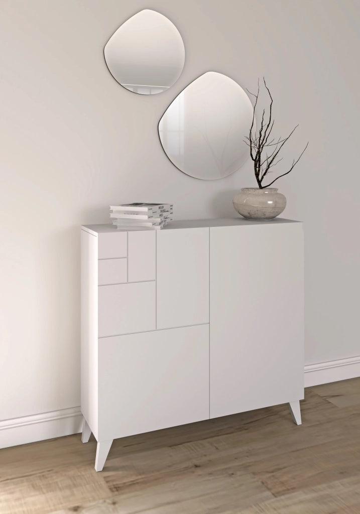 Scarpiera Herdasa effetto bianco venature 87x90x27
