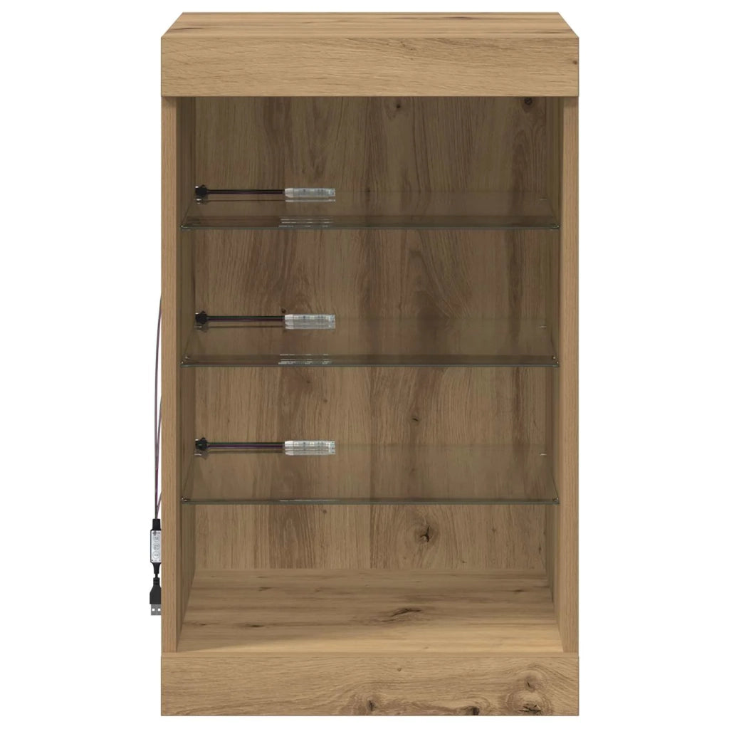 Credenza | Madia LED Rovere artigianale 41 x 37 x 67 cm Legno multistrato