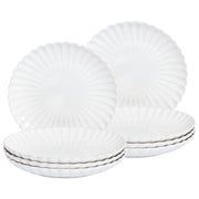 Set di 4 piatti da contorno in gres porcellanato bianco fatti a mano con smalto reattivo Perfetti per dessert cucina e sala da pranzo