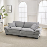 DIVANO 2 POSTI 224x81x81 cm Velluto Grigio Chiaro con 2 cuscini