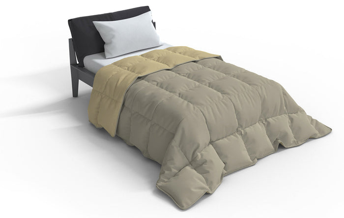 Trapunta Invernale Double Face Singola 300gr in Microfibra Tortora/Panna