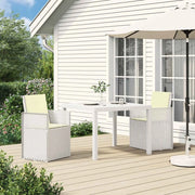 Sedie da pranzo da giardino 2 pcs Bianco e Crema PP