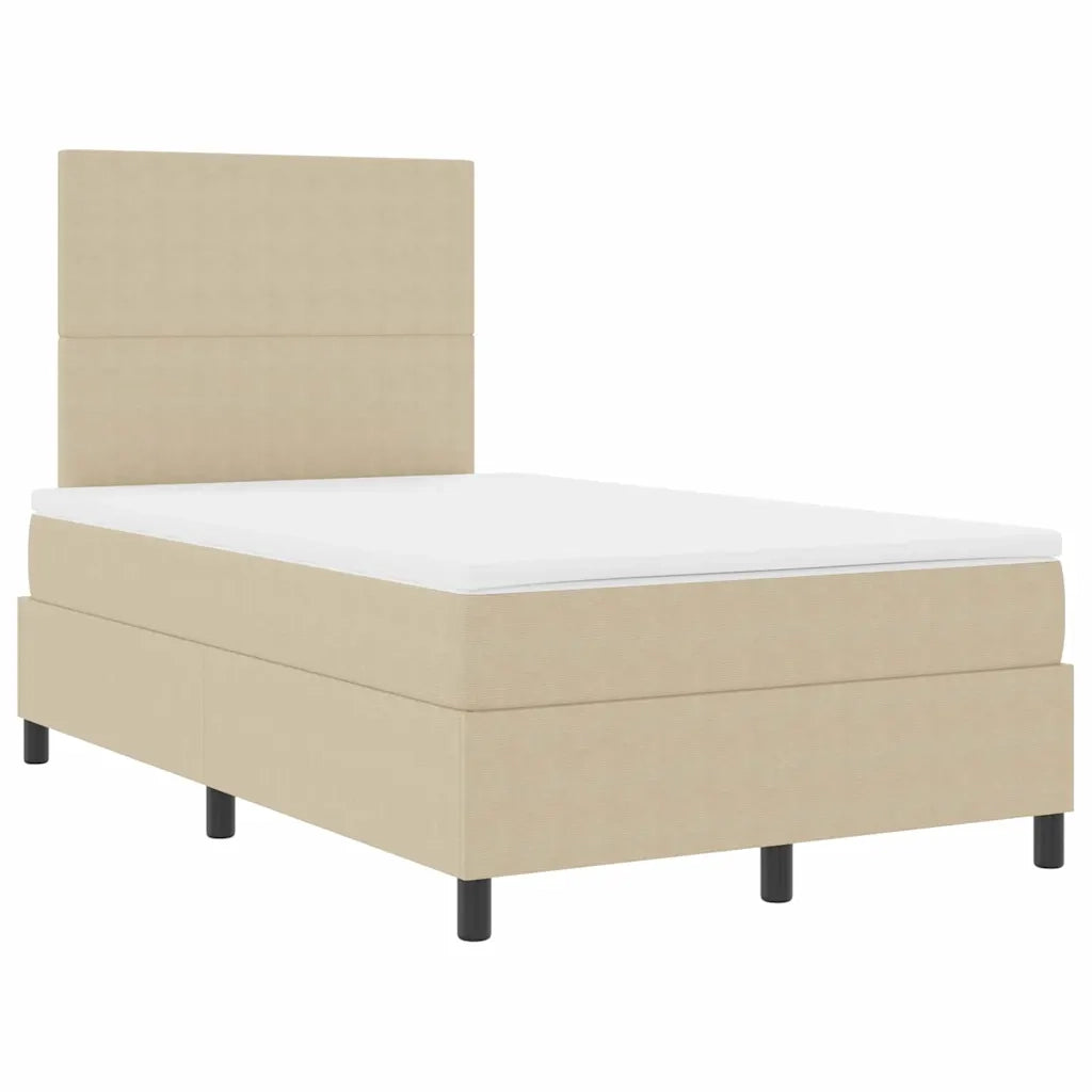 Letto a molle con testiera Grigio chiaro e bianco 120 x 190 cm 3337550