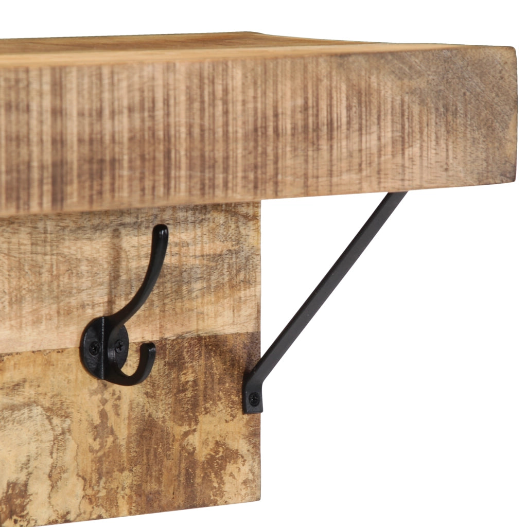 Appendino  con mensola da muro in legno di mango massello e metallo