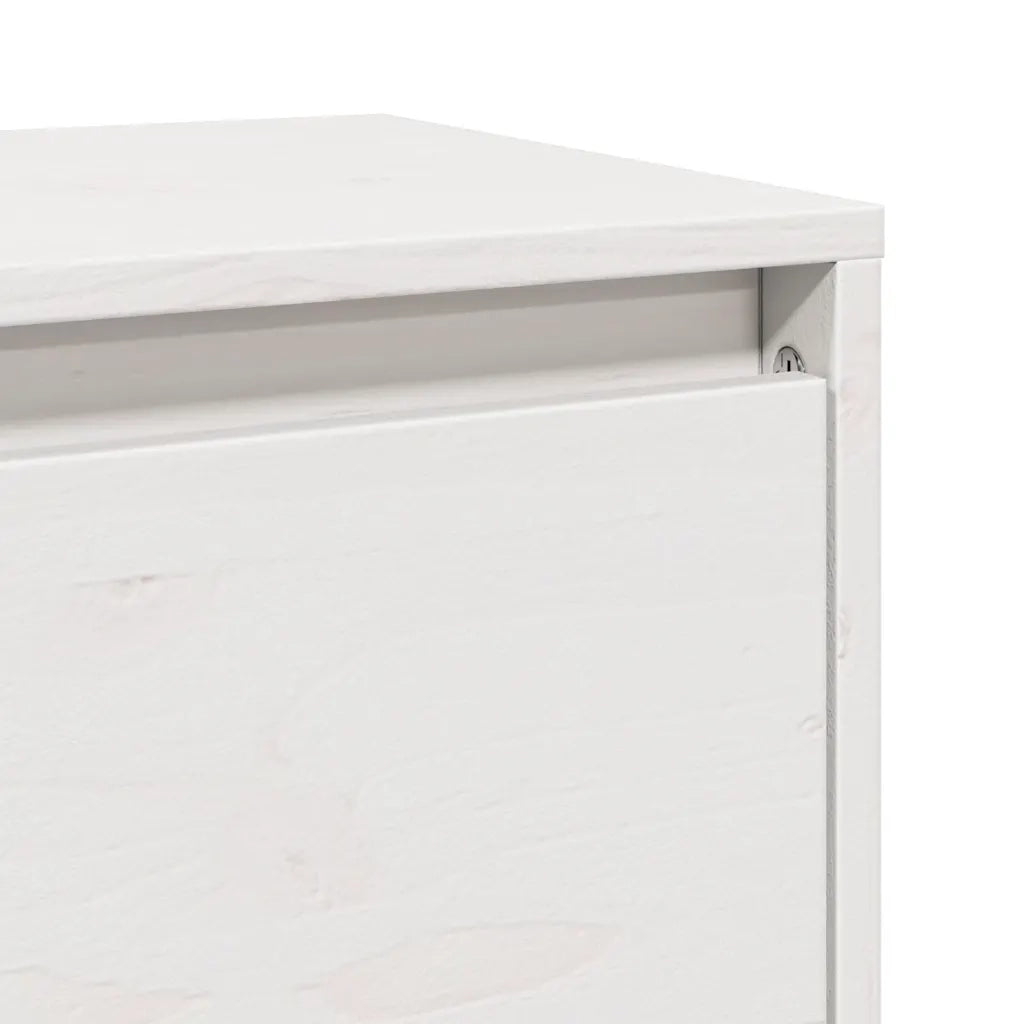 Pensili 2 pz Bianchi 80x30x35 cm in Legno Massello di Pino 813458