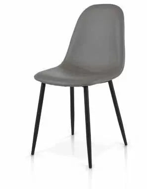 Set 04 sedie moderne in ecopelle colore grigio misura 43x55 h.86