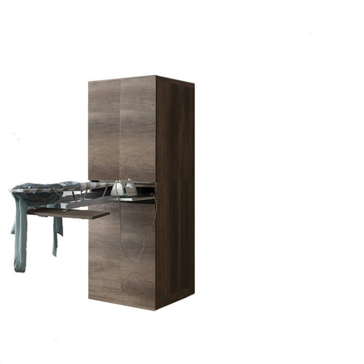 Mobile Lavanderia a Colonna per Lavatrice o Asciugatrice con Asse da Stiro e Ante 70x70x174A cm in Nobilitato Unika