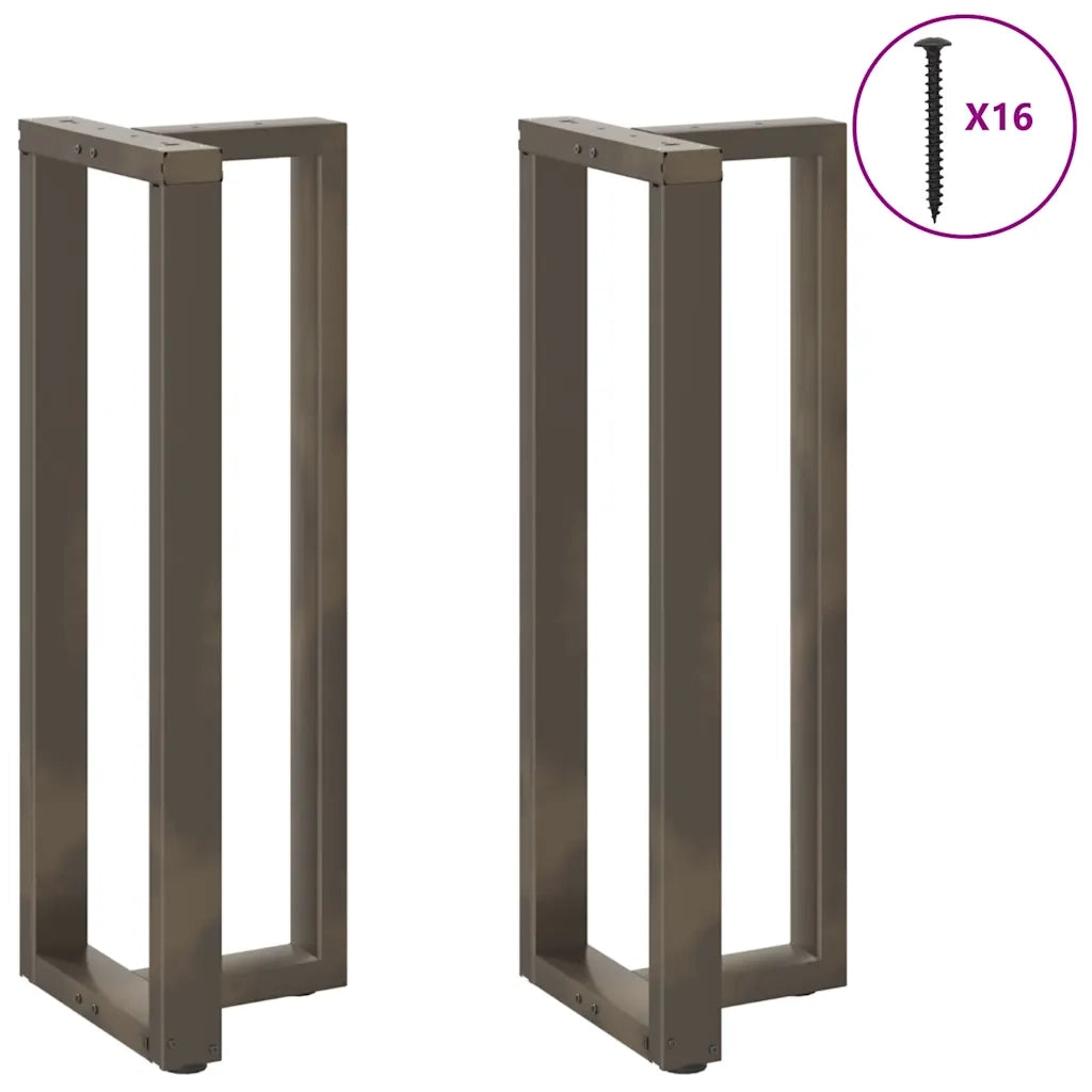 Gambe per tavolo da bar a forma di T 2 pz | Piede del tavolo nere 50x35x(110-111) cm in acciaio