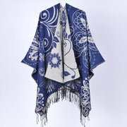Nuovo scialle con nappe jacquard e motivo paisley - Elegante e caldo scialle con nappe