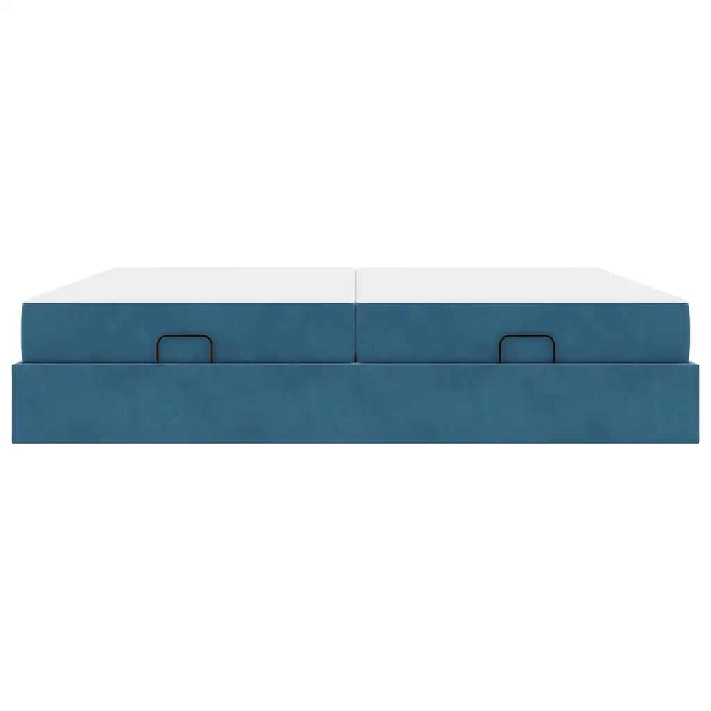 Struttura letto con materasso con materasso 2 pcs Blu Velluto