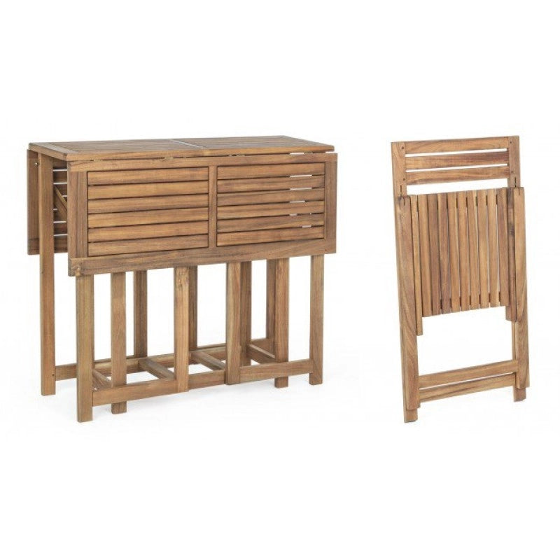 Tavolo da Giardino e 4 Sedie in Legno Pieghevoli Set da Esterno Noemi Bizzotto
