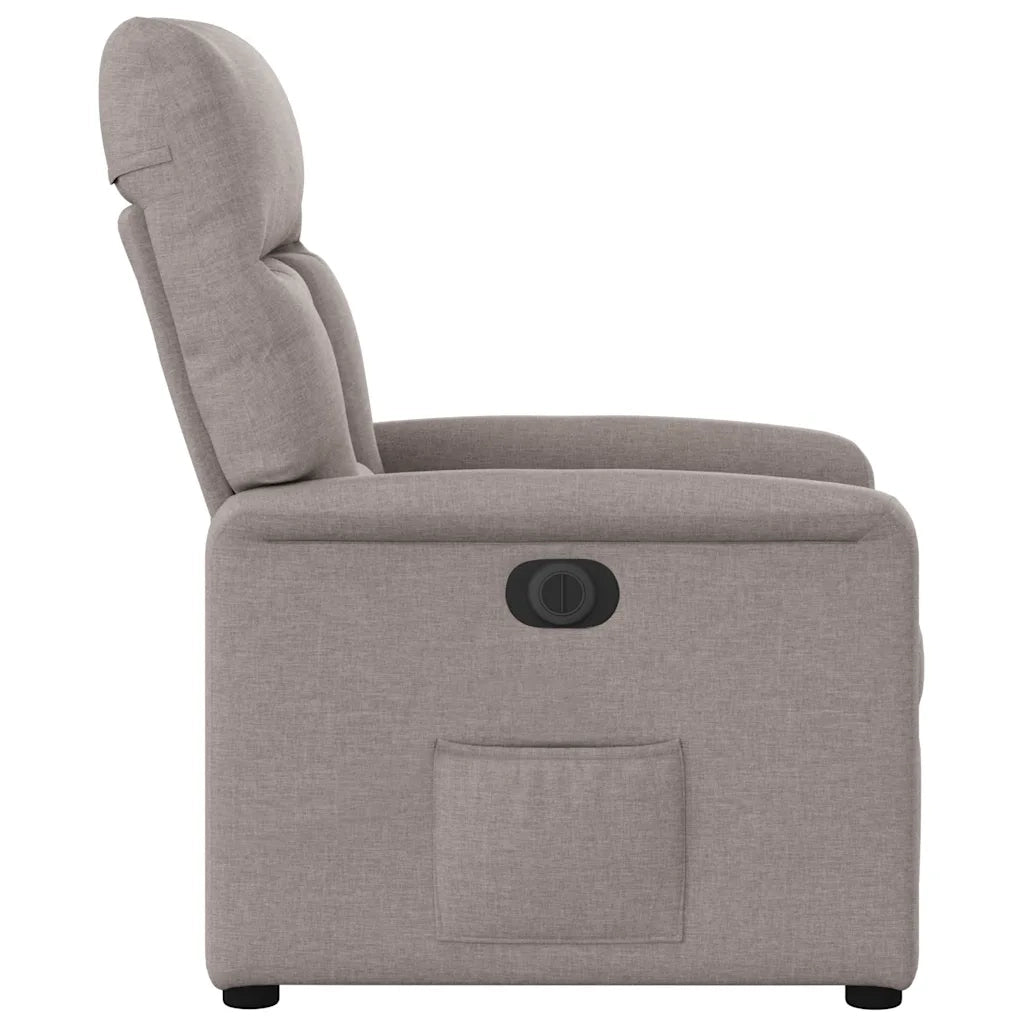 Poltrona | Sedia Relax Elettrica Reclinabile Tortora in Tessuto