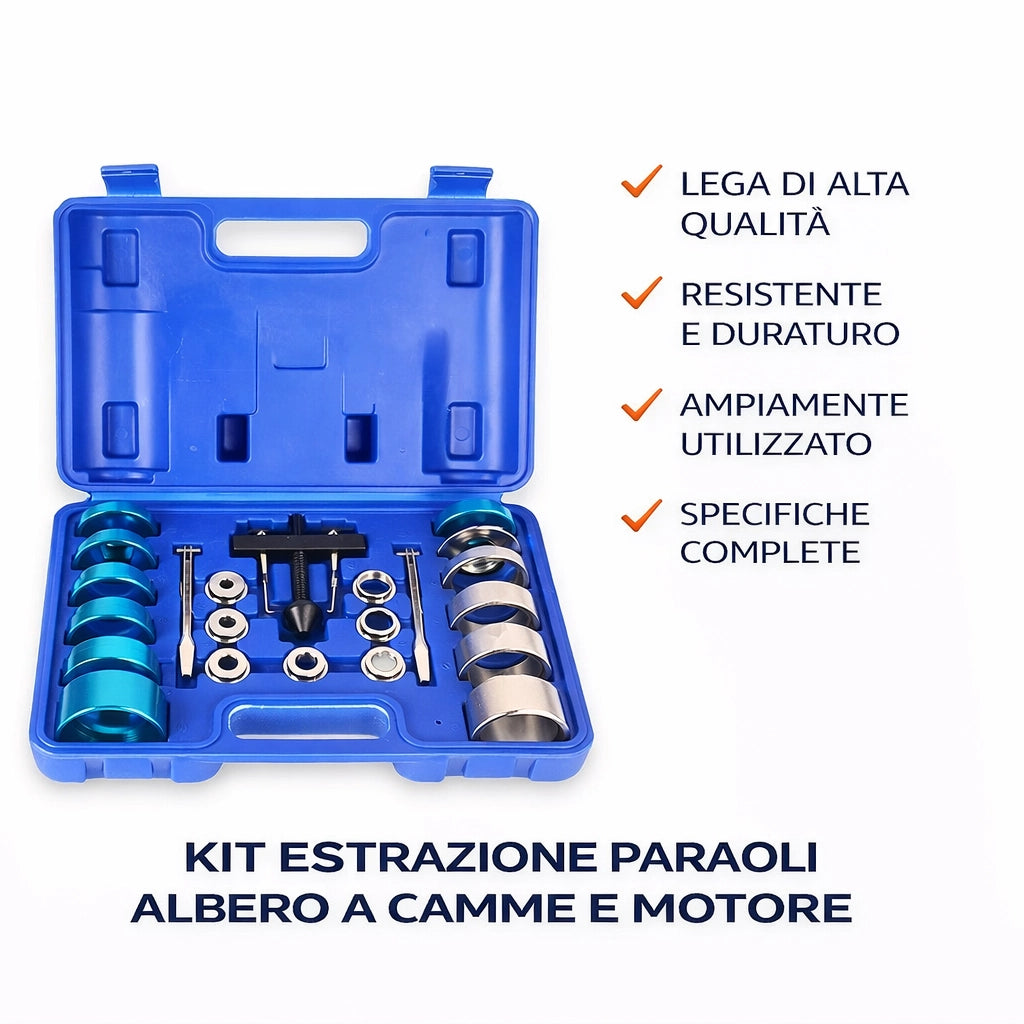 Estrattore e Installatore Paraolio Universale per Albero Motore e Albero a Camme