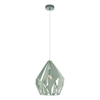 Lampadario A Sospensione Vintage Carlton-P Acciaio Verde Chiaro 1 Luce E27