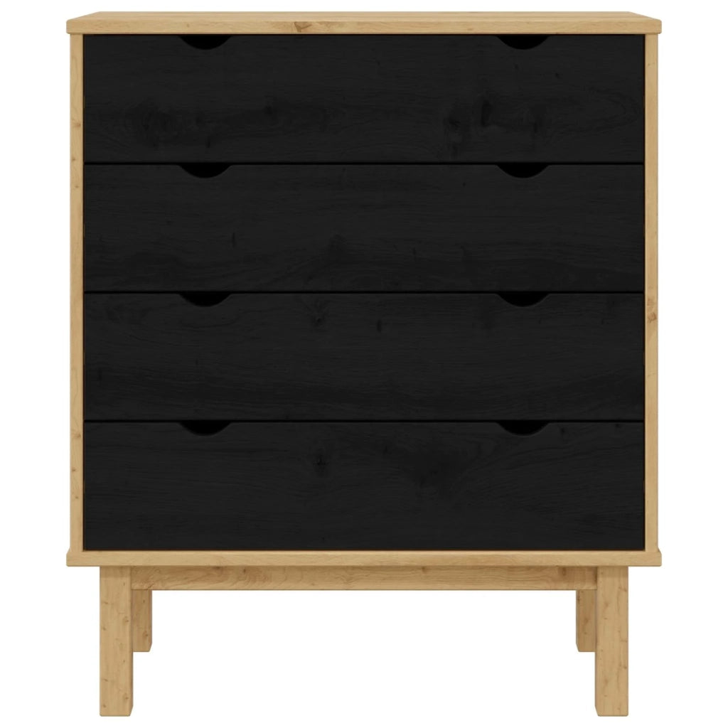 Cassettiera con cassetto OTTA Nero 76,5 x 39,5 x 90 cm