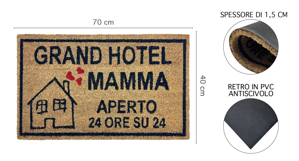 Zerbino Ingresso Casa In Fibra Di Cocco Con Base In Pvc  Dis9Mamma