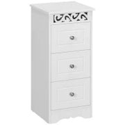 Mobiletto Multiuso con Cassetti, Mobiletto Basso in MDF grado E1 29.8x29.8x68.5cm bianco