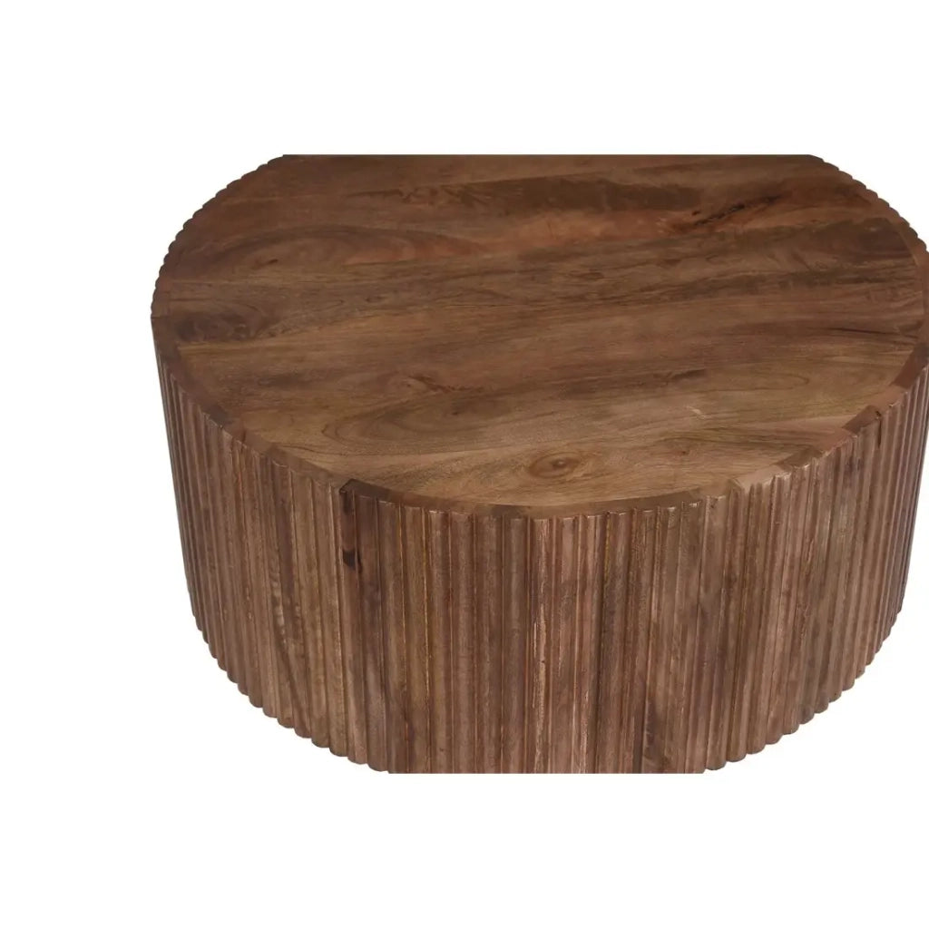 Tavolino TALVORA – Legno massello di mango – Tavolino rotondo Ø70 cm – Design naturale e autentico