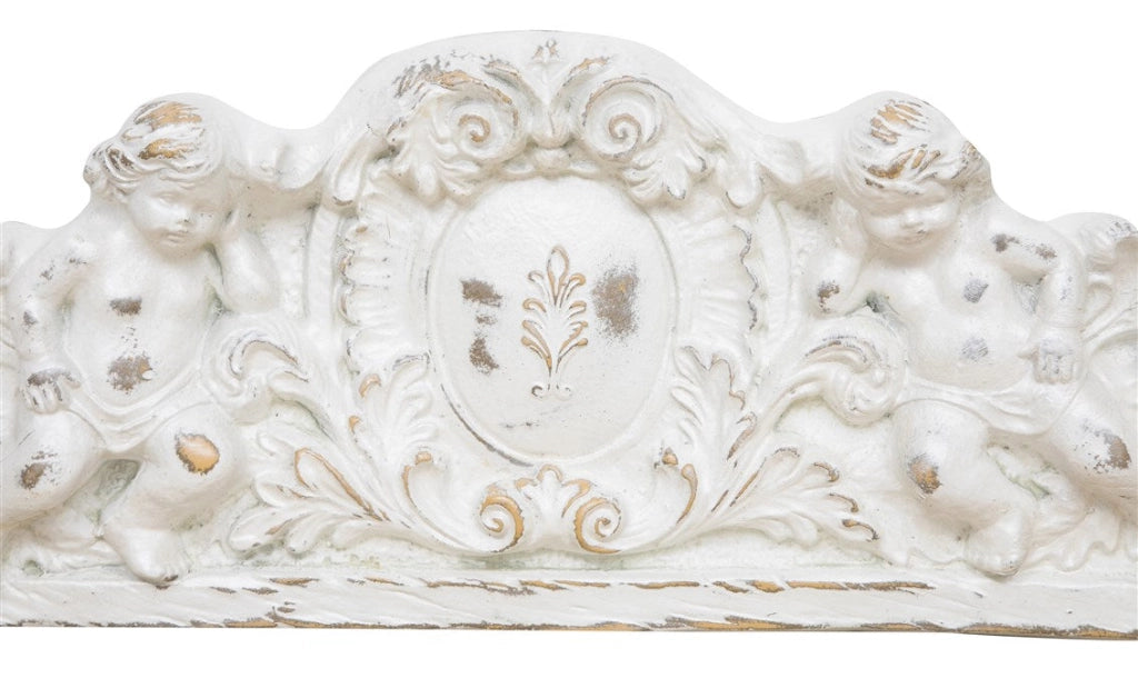 Biscottini SOPRAPORTA IN LEGNO FINITURA BIANCO ANTICATO L73XPR7XH26 cm Made in Italy