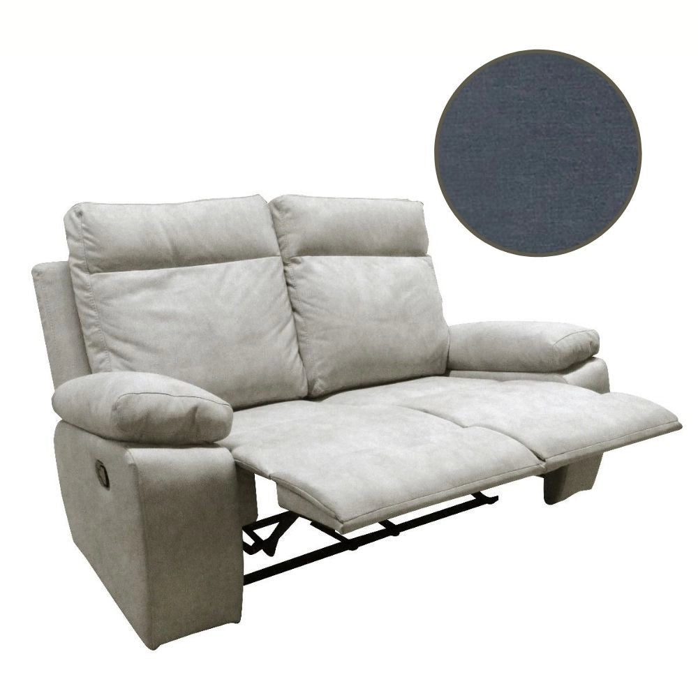 Divano 2 posti 2 recliner manuali Milano colore grigio