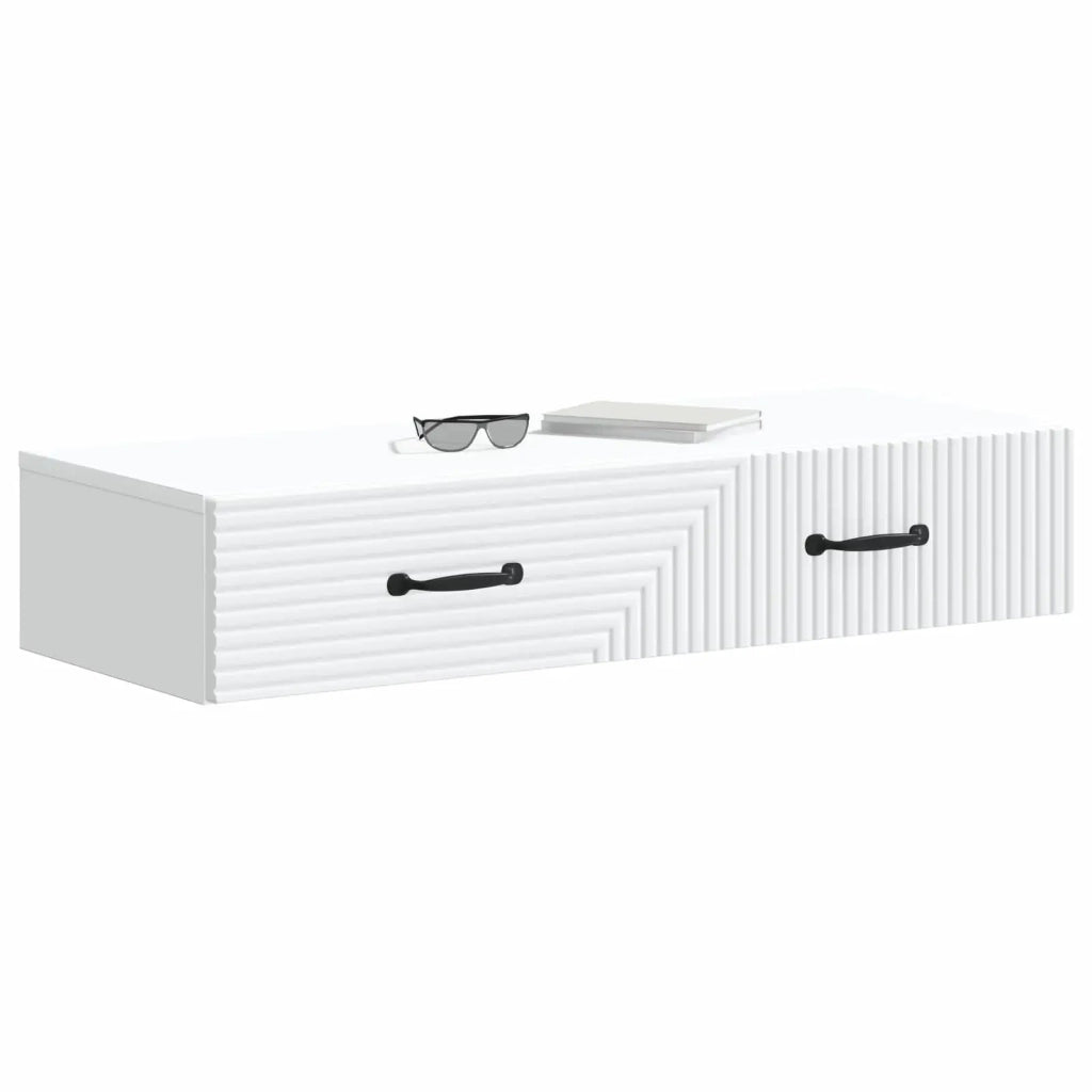 Tavolino da Parete Laterale Bianco 87,5 x 34,5 x 17 cm 898665